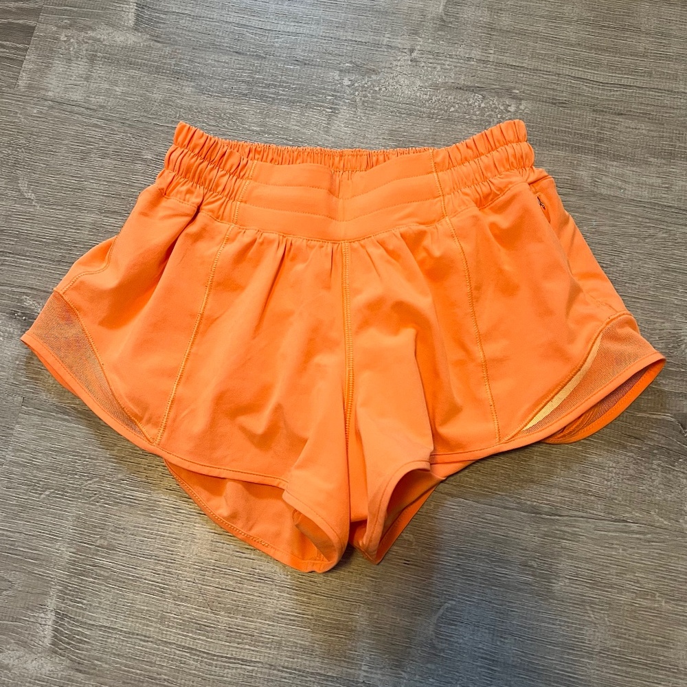 Womens Orange Lululemon Shorts 2.5in